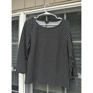 Talbots Dainty Bow Check Jacquard Women's Pullover Size Medium